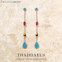 earrings riviera colors water dropeurope happiness fine jewelry for women autumn brand new turquoise sterling silver 925 gift