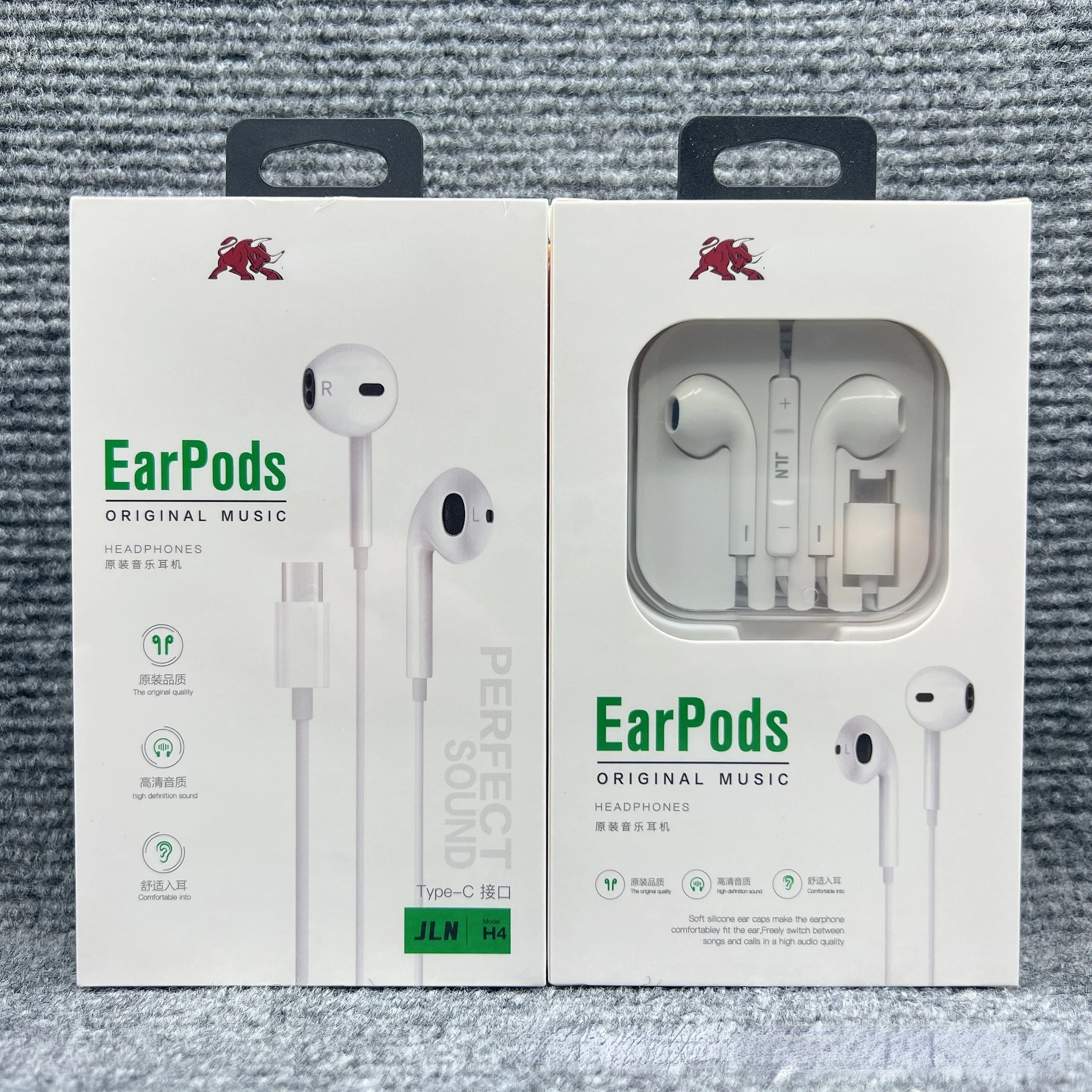 

typec earphones for mobilephone support IOS Android headphone In-ear 1.2M line Dynamic earphones wired