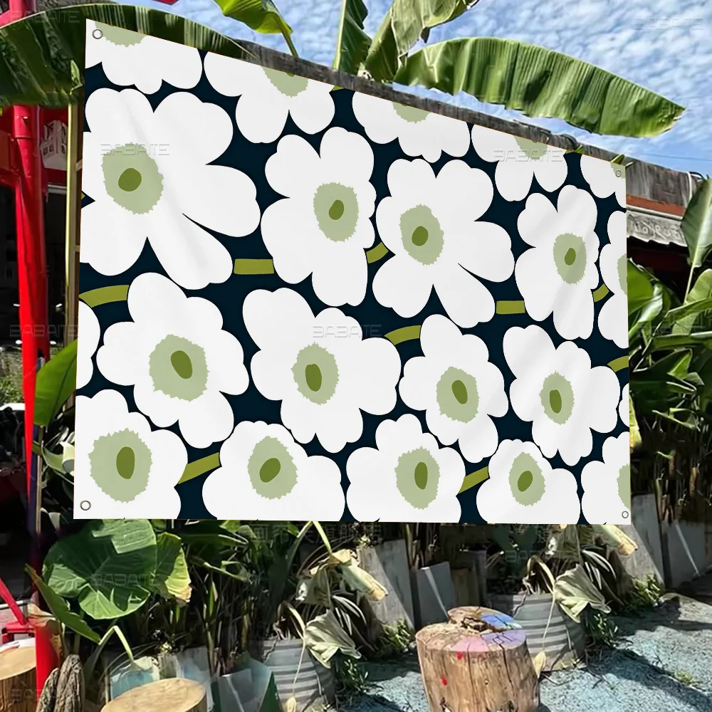 Beautiful Colorful P-Poppy F-Flower Large Size Flags Printing Patterns Interesting Birthday Party Decorations Banner