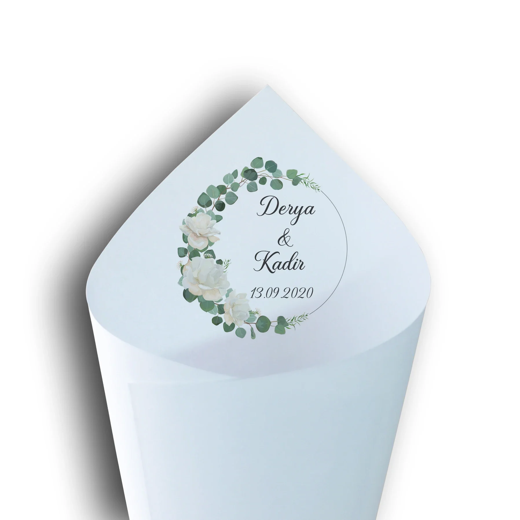 

Персонализированные свадебные конусы из бумаги 30 шт.