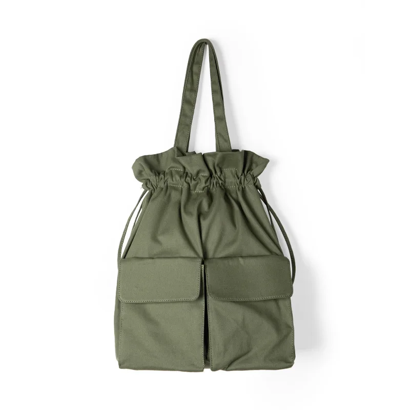 

Chikage Большая вместительная складная сумка на шнурке дизайнерский маленький холщовый рюкзак многофункциональная легкая Портативная сумка