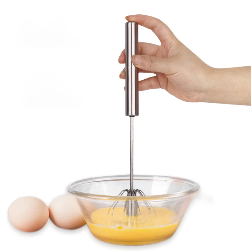 

Semi Automatic Egg Beater 304 Stainless Steel Egg Whisk Manual Hand Mixer Self Turning Egg Stirrer Kitchen Accessories Egg Tools