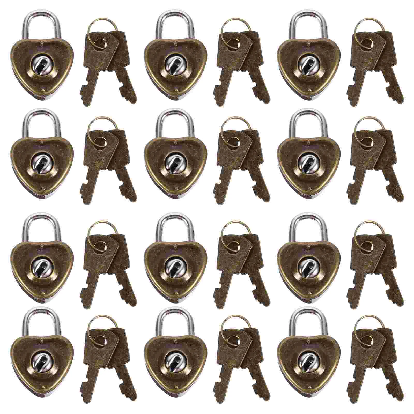 

12 Pcs Lock Drawer Versatile Padlock Miniature Carrying Case Key Suitcase Multi-functional Travel Iron Vintage Keys