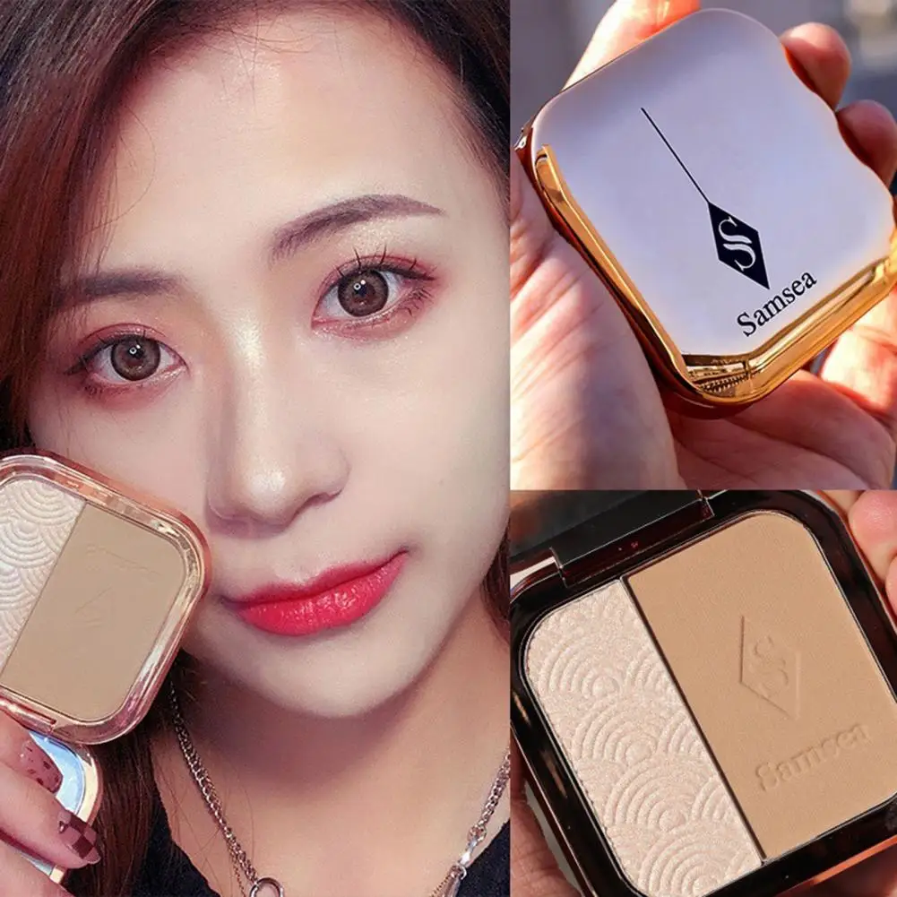 

Samsea 2 in 1 Highlighter Charming Oil-control Concealer Facial Highlight Corrector Repair Shadow Powder Palette Shezi Cosmetics