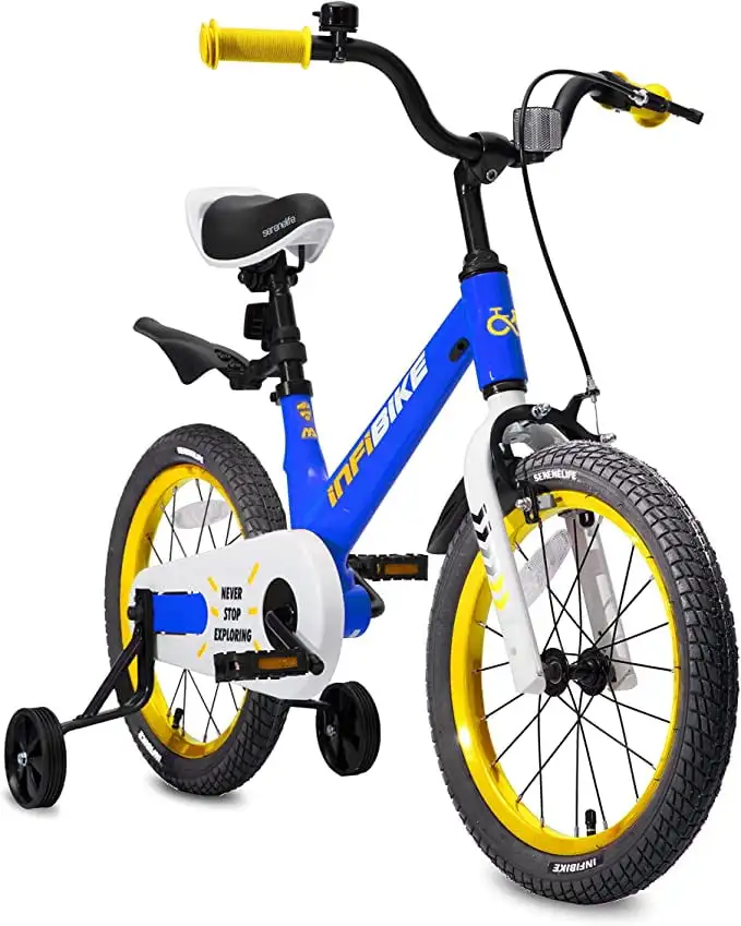 

16” Bike W/ Training Wheels & Adjustable Seat Height for 4-7 Yrs. Old (Blue)