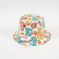 bucket hat string kids sunshine protection beach accessory summer big brim breathable holiday cap for boy girl