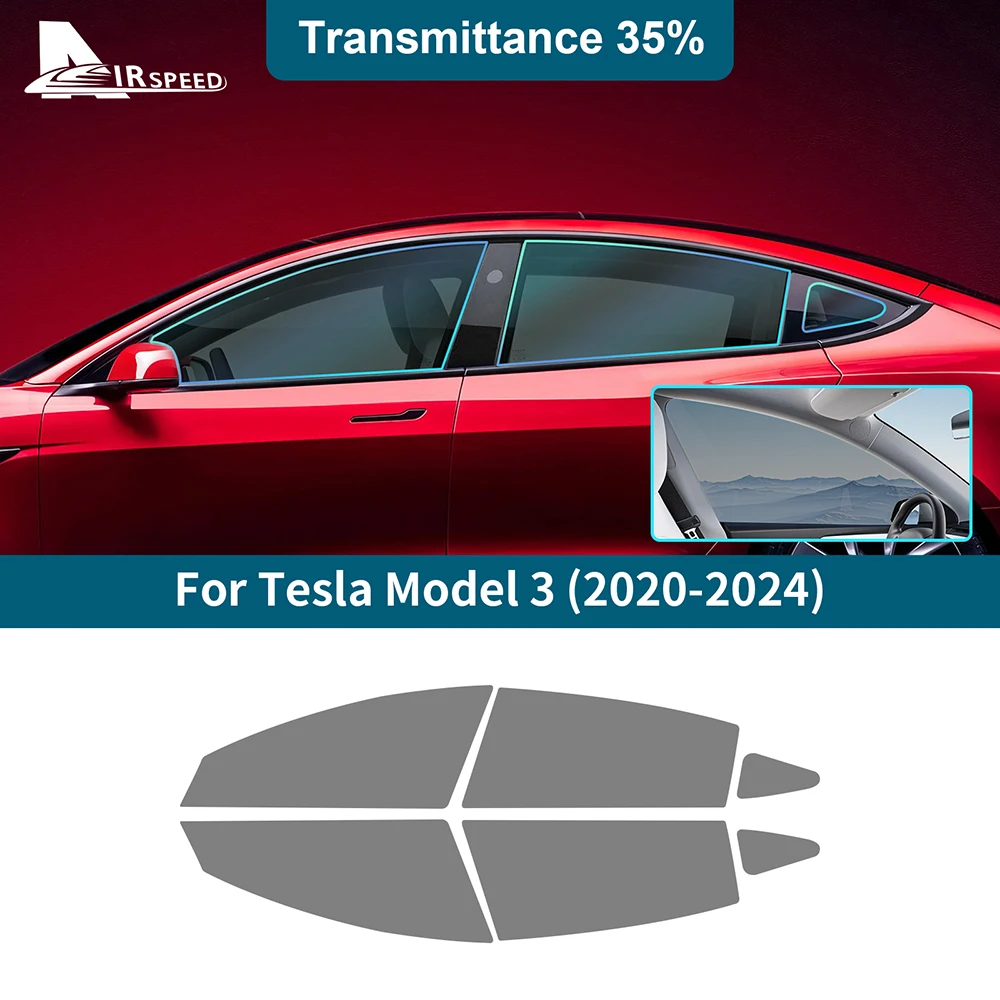 

Автомобильная солнечная УФ-защитная пленка для бокового окна, летняя тонировочная пленка для Tesla Model 3 Model3 2018 2019 2020 2021 2022 2023 2024, аксессуары
