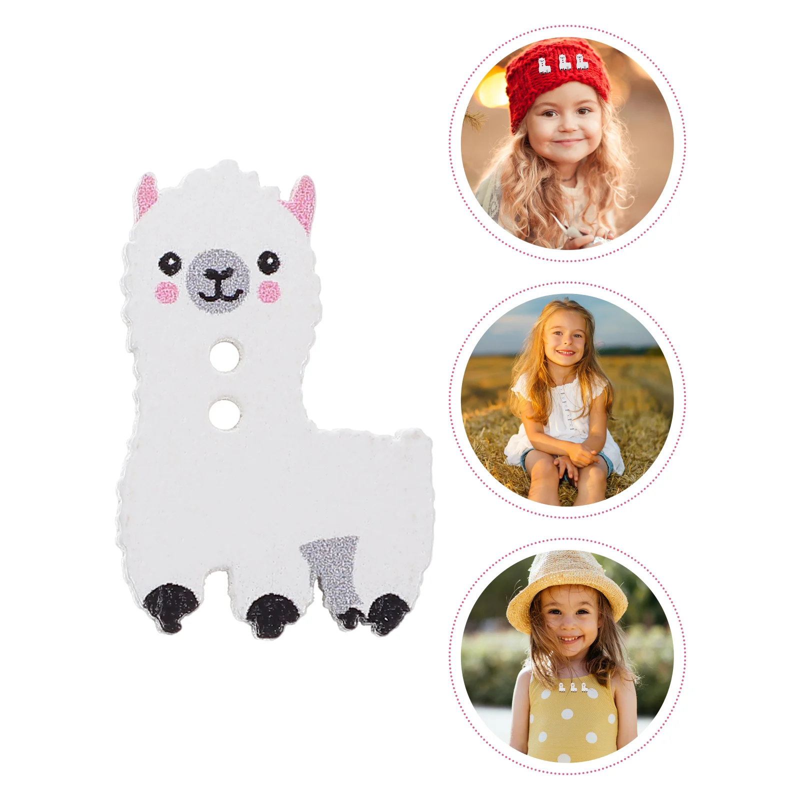 

100pcs Cartoon Wooden Decorative Clothes Buttons Sewing Buttons DIY Decor Buttons