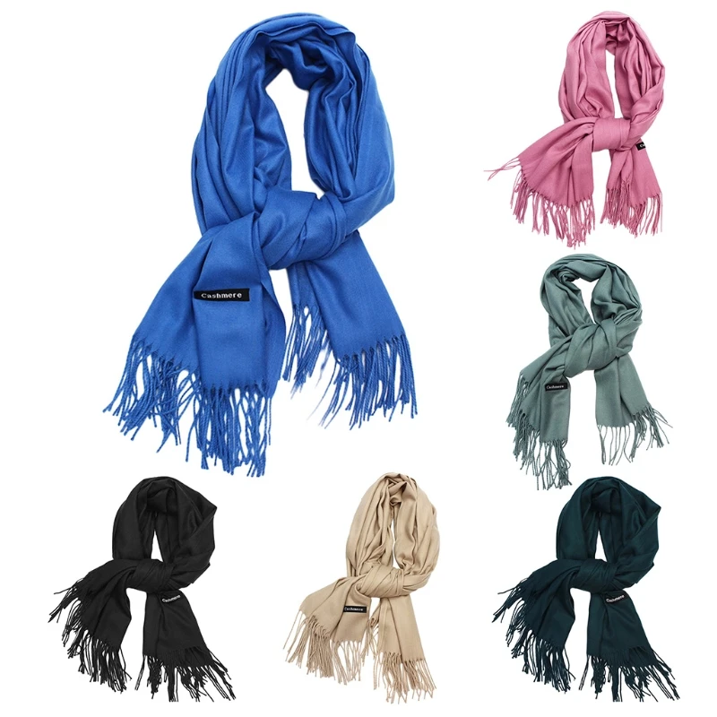 

Fashion Blend Cashmere Adults Tag Tassel Scarves Warm Winter Shawl For Men Women