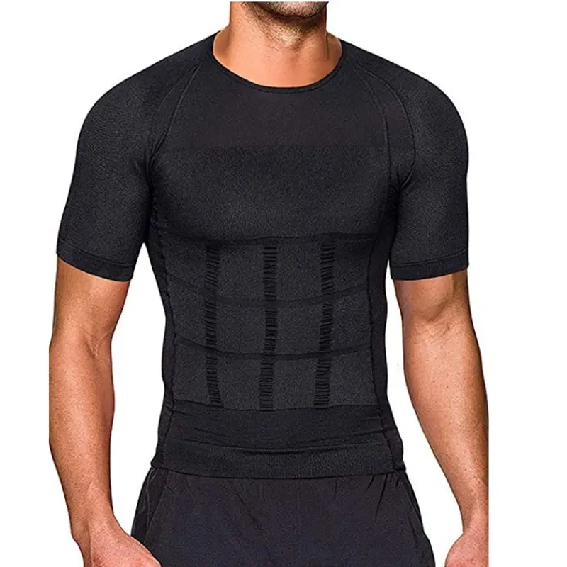 

A148 Mannen Body Toning T-shirt Body Shaper Corrigerende Houding Shirt Afslanken Riem Buik Buik Vetverbranding Compressie Corset