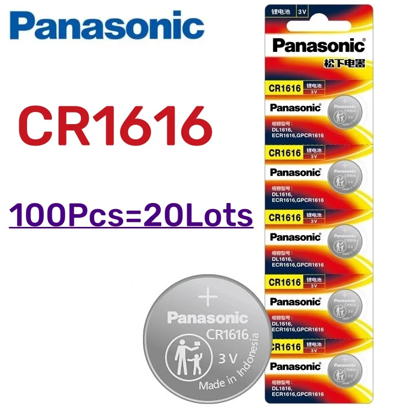 100 шт. оригинальная литиевая батарея PANASONIC CR1616 CR 1616 3 В для часов калькулятора