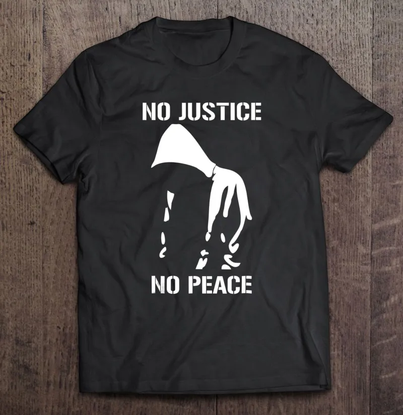 

Футболка мужская хлопковая с принтом аниме, Без справедливости, без мира, с графическим принтом «Чёрная живая, материя», одежда для мужчин, н...