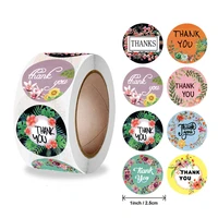 500pcsroll thank you rainbow sticker envelope scrapbook cute round seal sticker stationery label stickers crafts decorative
