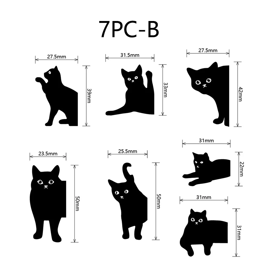 

6 шт. магнитные закладки Kawaii Cat — милые держатели закладок для читателей, студентов, учителей и любителей книг