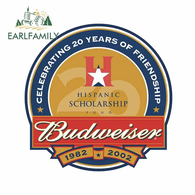 

EARLFAMILY 13 см x 12,9 см Для Budweiser, ремонтные наклейки, граффити, автомобильные наклейки, водонепроницаемый солнцезащитный виниловый материал для ...