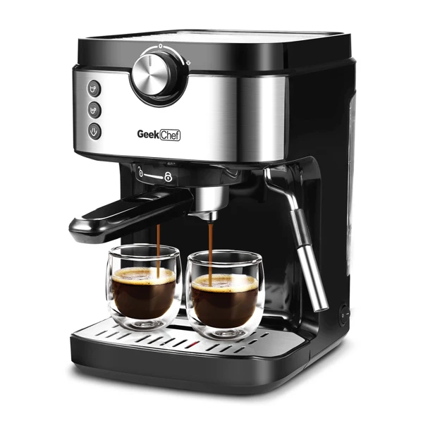 

Yonntech Espresso Machine 20 Bar Coffee Machine With Foaming Milk Frother Wand 1300W High Performance 900ml Removable Water Tank