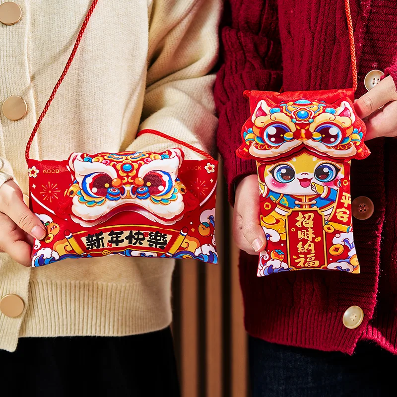 Китайский Новый год тканевый красный конверт сумка 2025 года змея миллион юаней