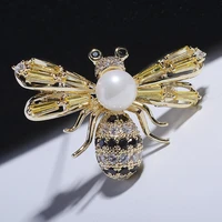 korean version of cute insect bee imitation shell pearl corsage clothing accessories brooch can be used as a silk scarf buckle