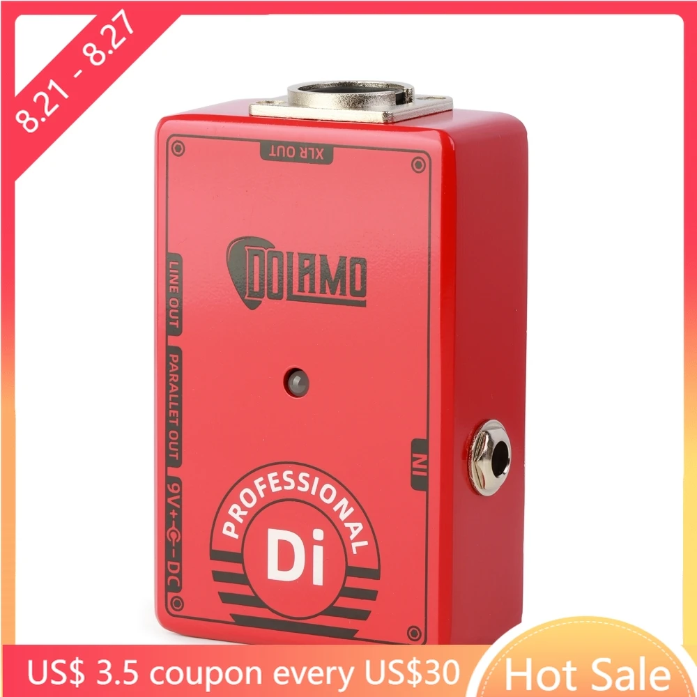 

Dolamo D-7 DI BOX Guitar Effect Pedal Ground Lift Switch XLR Out Pedal Effect for Electric Guitar Bass Parts & Accessories