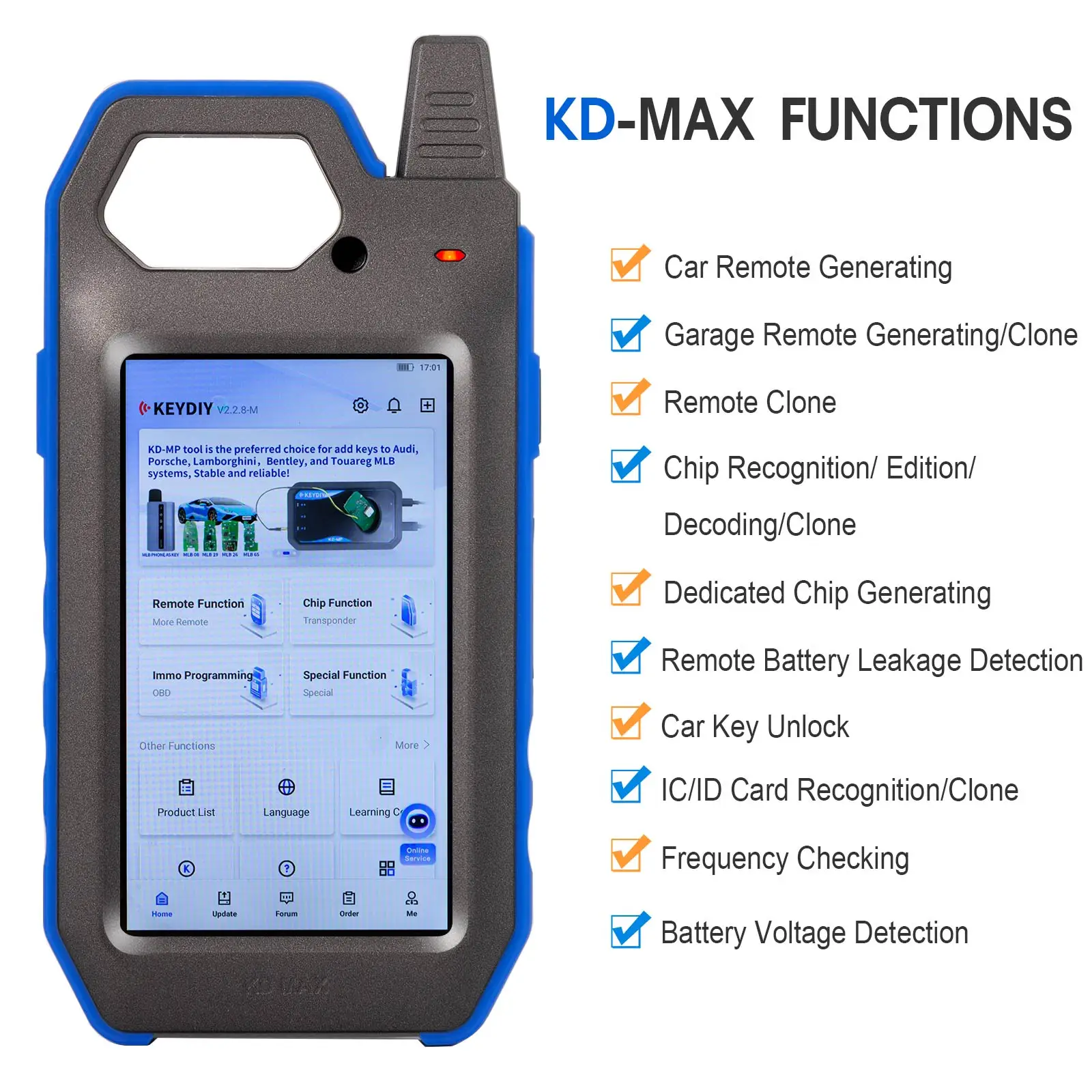 

KEYDIY KD-MAX KDMAX Ключевой инструмент и удаленный генератор поддерживает проверку частоты/удаленное поколение/дистанционный клон/распознавание чипов
