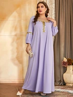 toleen women plus size large elegant maxi dresses 2022 purple long sleeve oversized abaya muslim party evening festival clothing
