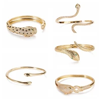 boho fashion snake adjustable bracelets gold color serpentine bracelet female luxury colourful zircon stone jewelry accessories
