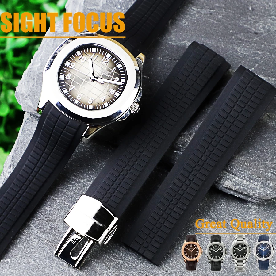 21mm Curved End Gummi Silikon Uhrenarmbänder für Patek PP Philippe Aquanaut 5167A 5164A 5168A Uhr Band Strap 5167R Armband gürtel