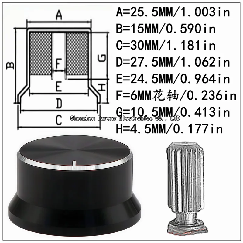 

Кнопка регулятора громкости DRDZ 30*15MM