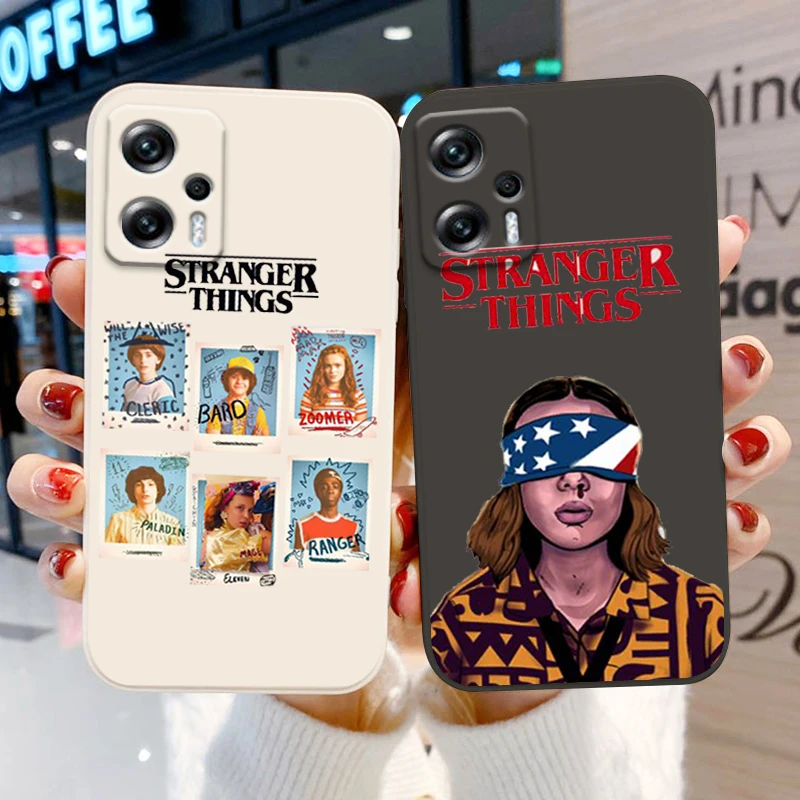 

Stranger Things Luxury Girl Phone Case For Xiaomi Redmi Note 11 11S 11T 10S 10 9S 9T 9 8T 8 Pro Plus 5G Liquid Rope Soft Cover