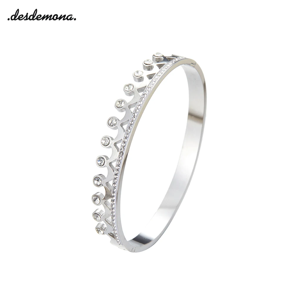 

Elegant Inlaid Rhinestone Bracelet Exquisite Crown Moon Star Crystal Bangles For Women Wrist Accessories Jewelry Sister Gifts