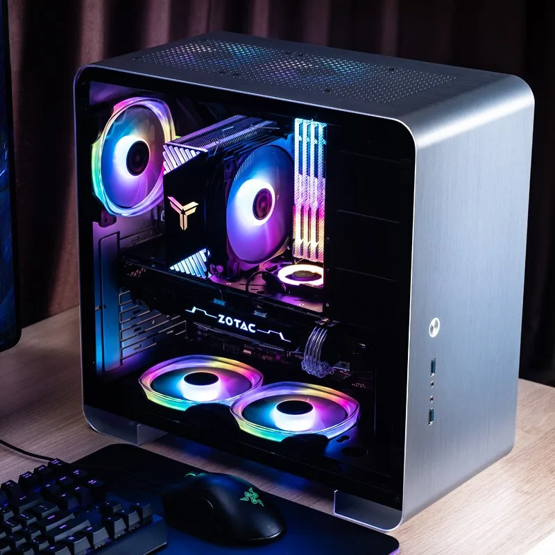 

Case U4 plus Computer Small Chassis Transparent Full Transparent MATX ATX Case Desktop Full Aluminum Case