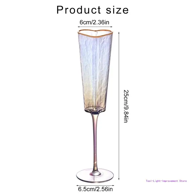 C63E 2 шт. флейта для шампанского изысканные стеклянные чашки с украшением в форме