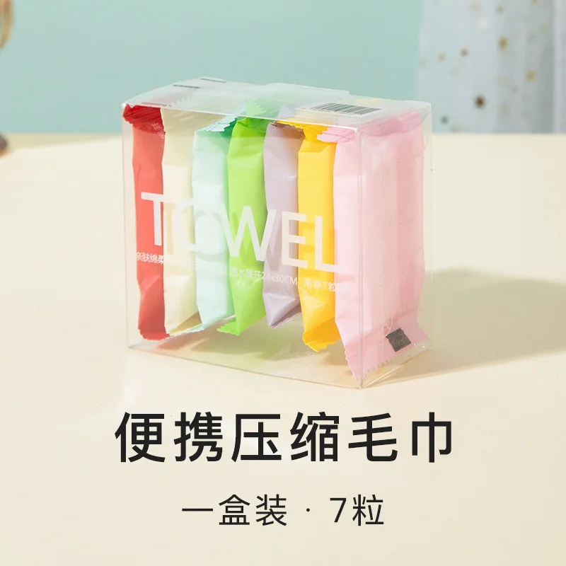 

MOONBIFFY Портативные сжатые полотенца из хлопка 7/14 шт.