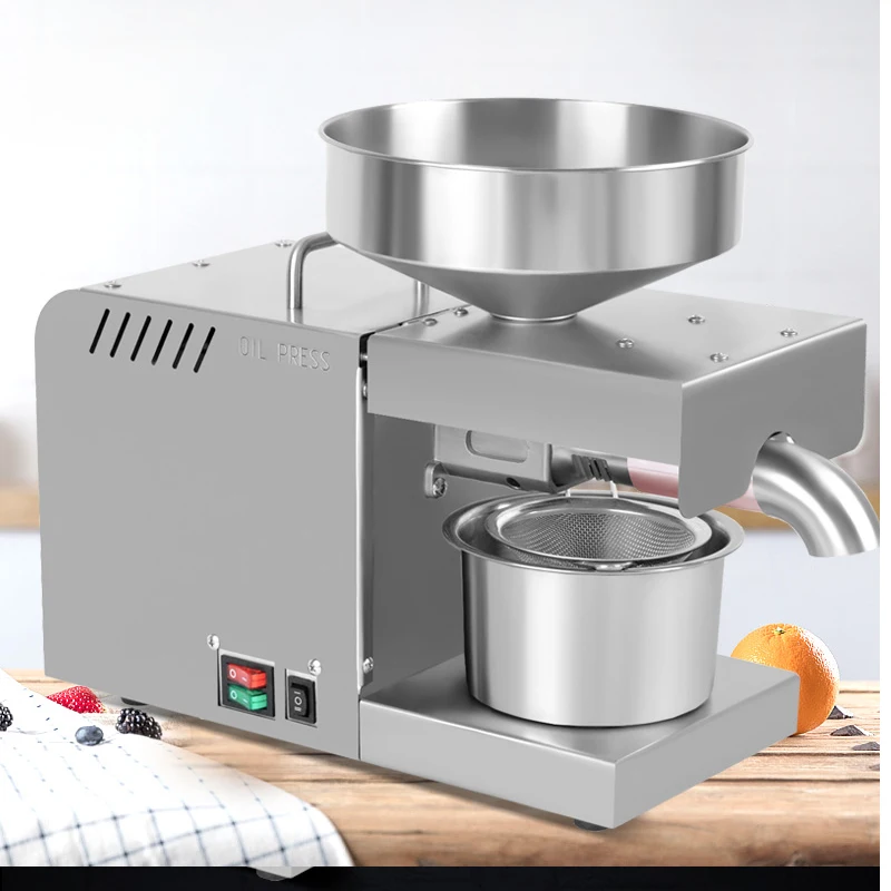 

Маленький бытовой Масляный Пресс, автоматический пресс из нержавеющей стали для кунжутного масла, пресс для орехового масла, самопресс для ...