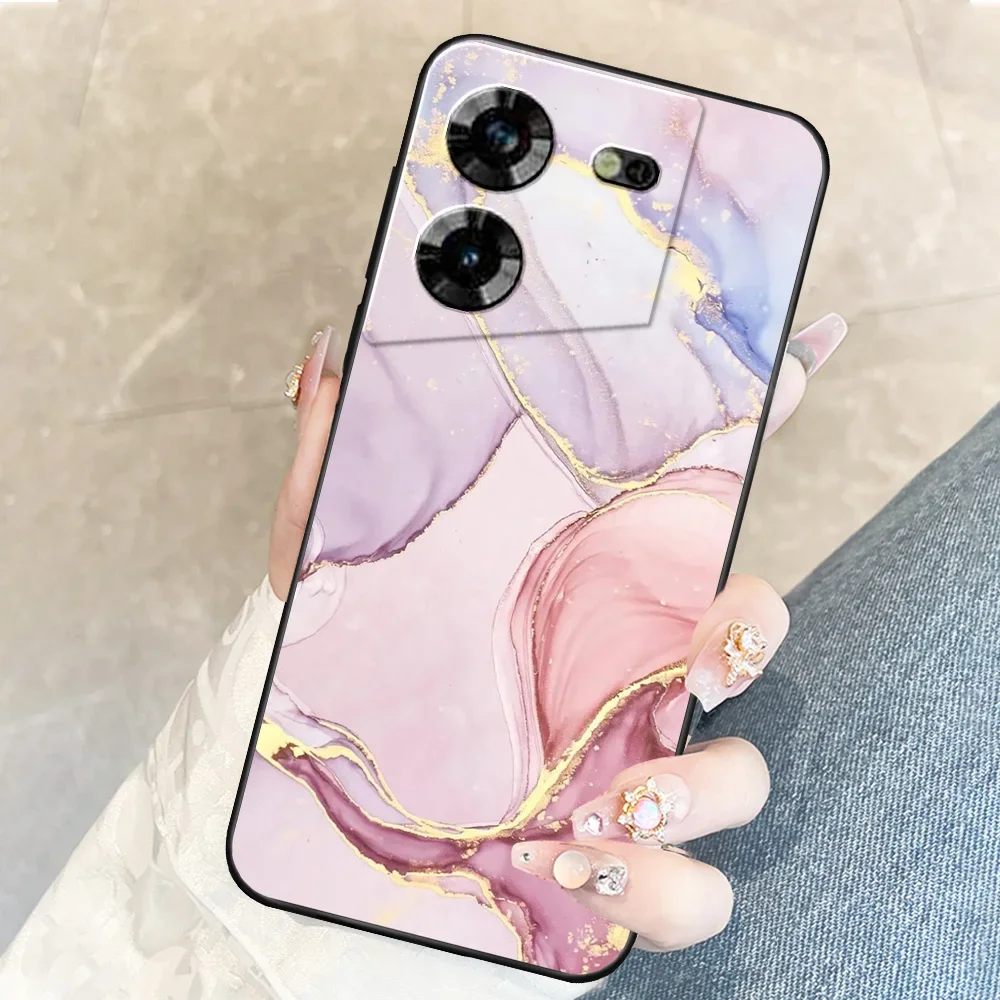 Чехол для Tecno Pova 5 мягкий силиконовый чехол из ТПУ Женский задняя крышка Pova5