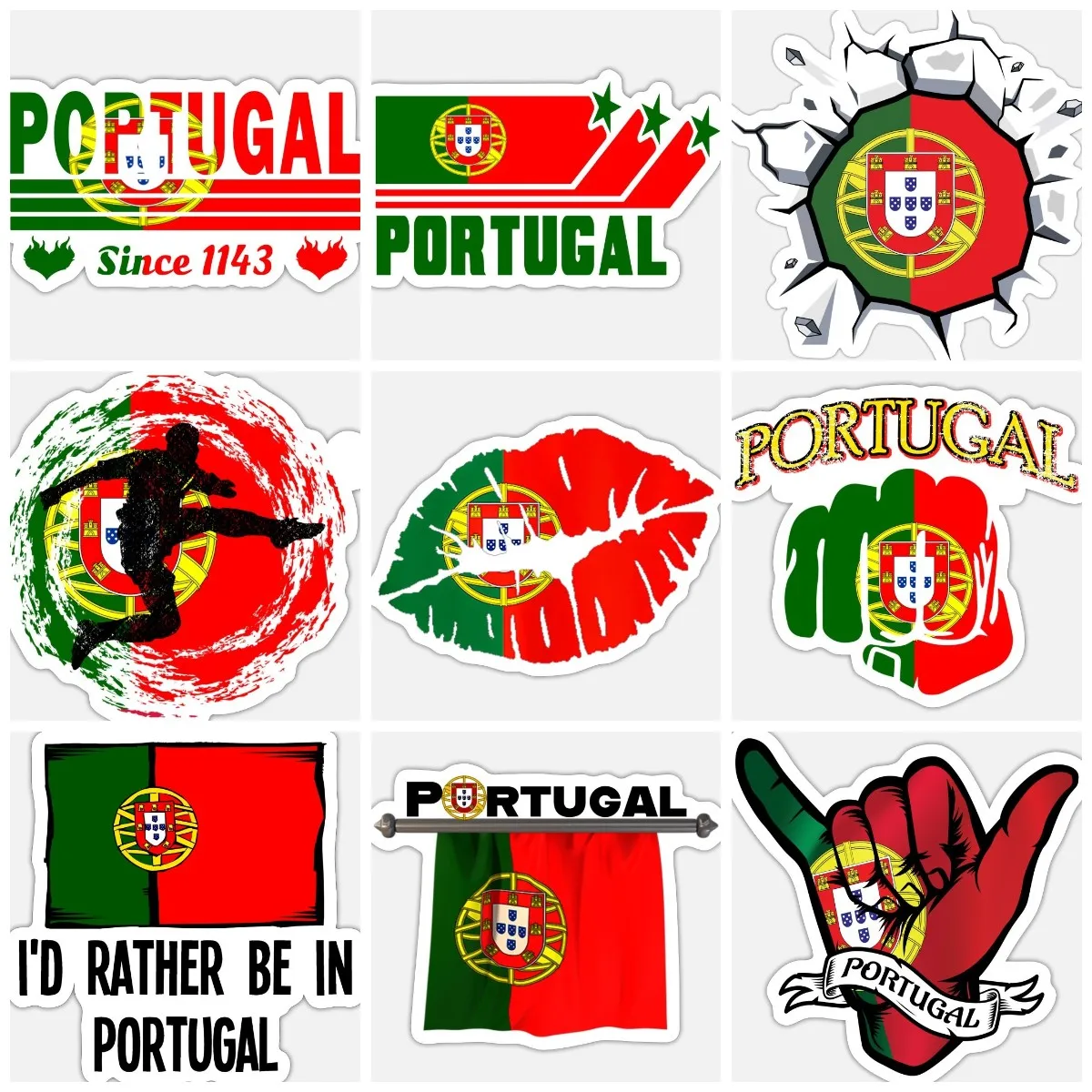 

Portugal Flag Creative Sticker Motorcycle Window Wall Accessories Laptop Car Truck Glass Helmet Racing Camper Off-road Decal PVC