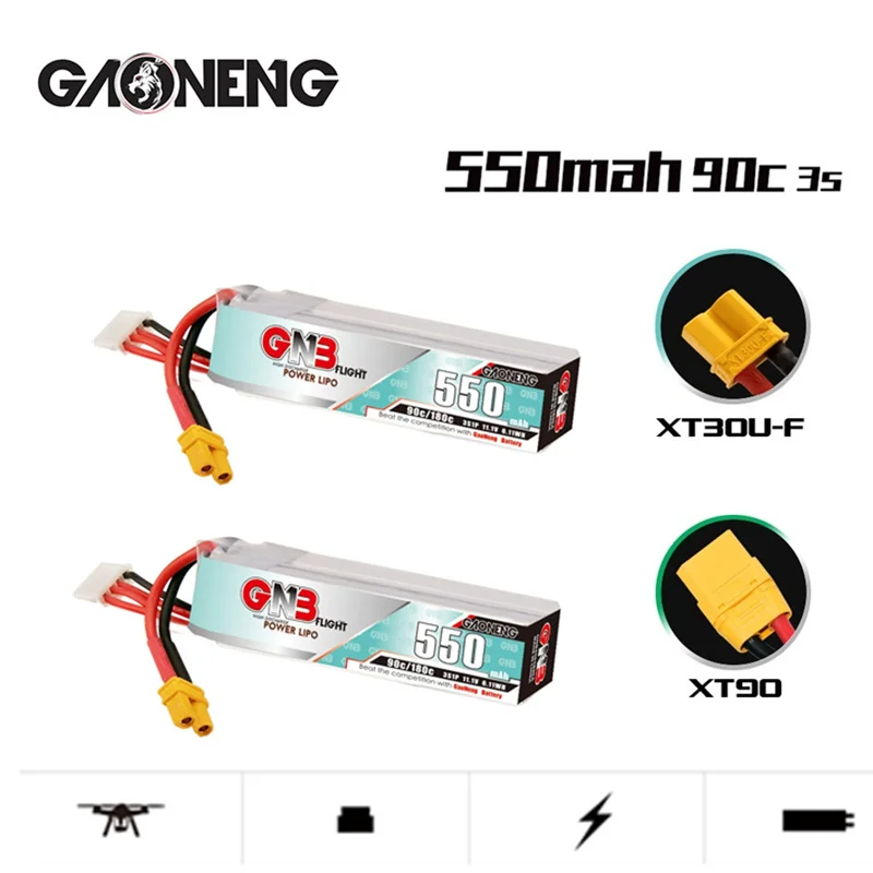 Аккумулятор литий-полимерный GNB 11,1 В 550 мАч для TINY8X Blade Inductrix FPV QX2 120S Beta75S Drone 3S 11,1 В