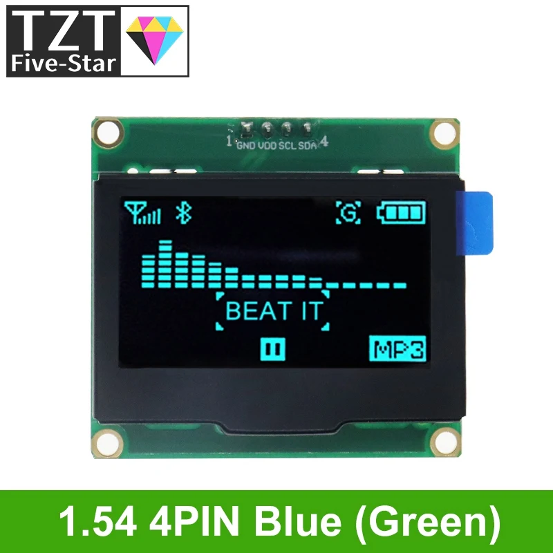 4-контактный OLED-модуль 1 54 дюйма белый синий SPI IIC I2C интерфейс SPD0301 драйвер 128x6 4