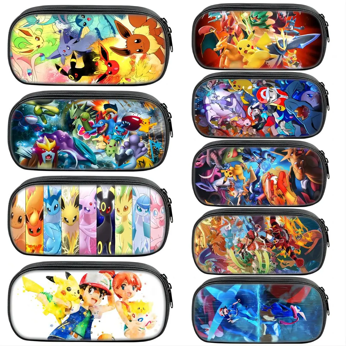 

Anime Pikachu Pokemon Pencil Case Pen Set Kawaii Pikachu Print Pen Bag Cartoon Students Storage Bag Stationery Toy Gift