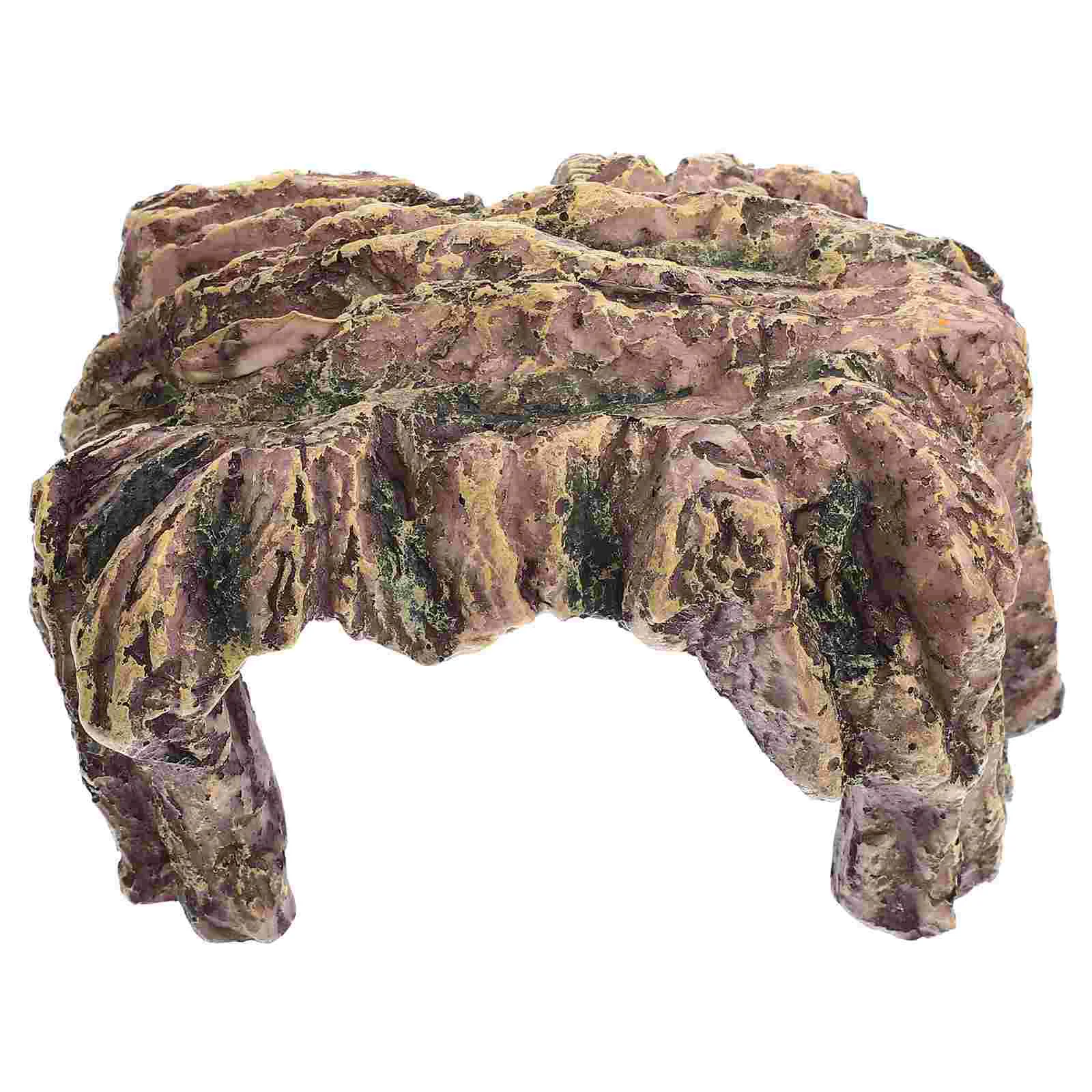 

Turtle Reptile Cave Tank Platform Shelter Hideout Resin Basking Tortoise Habitat Hiding Climbing Fish Decor Ladder Place