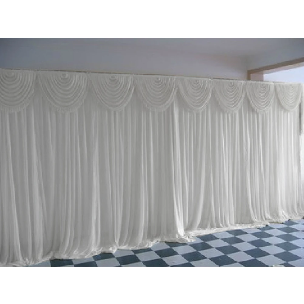 

2x2m Voile Drape Event Decoration Backdrop Curtain Party Wedding Decor Romantic Gauze Ceiling With Swag Ice Silk Detachable