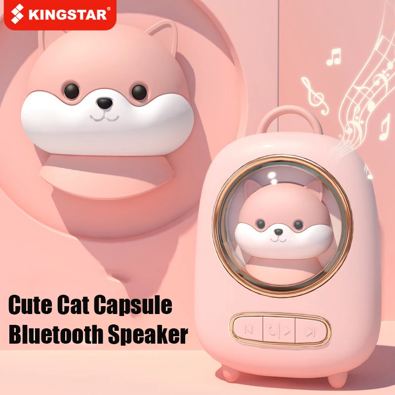

Bluetooth-Колонка KINGSTAR в виде капсулы с милым котом, Портативная Беспроводная колонка, мини-бас, сабвуфер, светильник ка для мобильного телефона,...