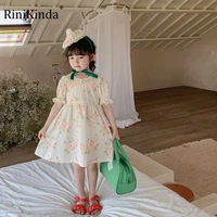 rinikinda girls dress 2022 new summer girls dresses puff sleeve cute princess dress toddler baby girls dress casual vestido