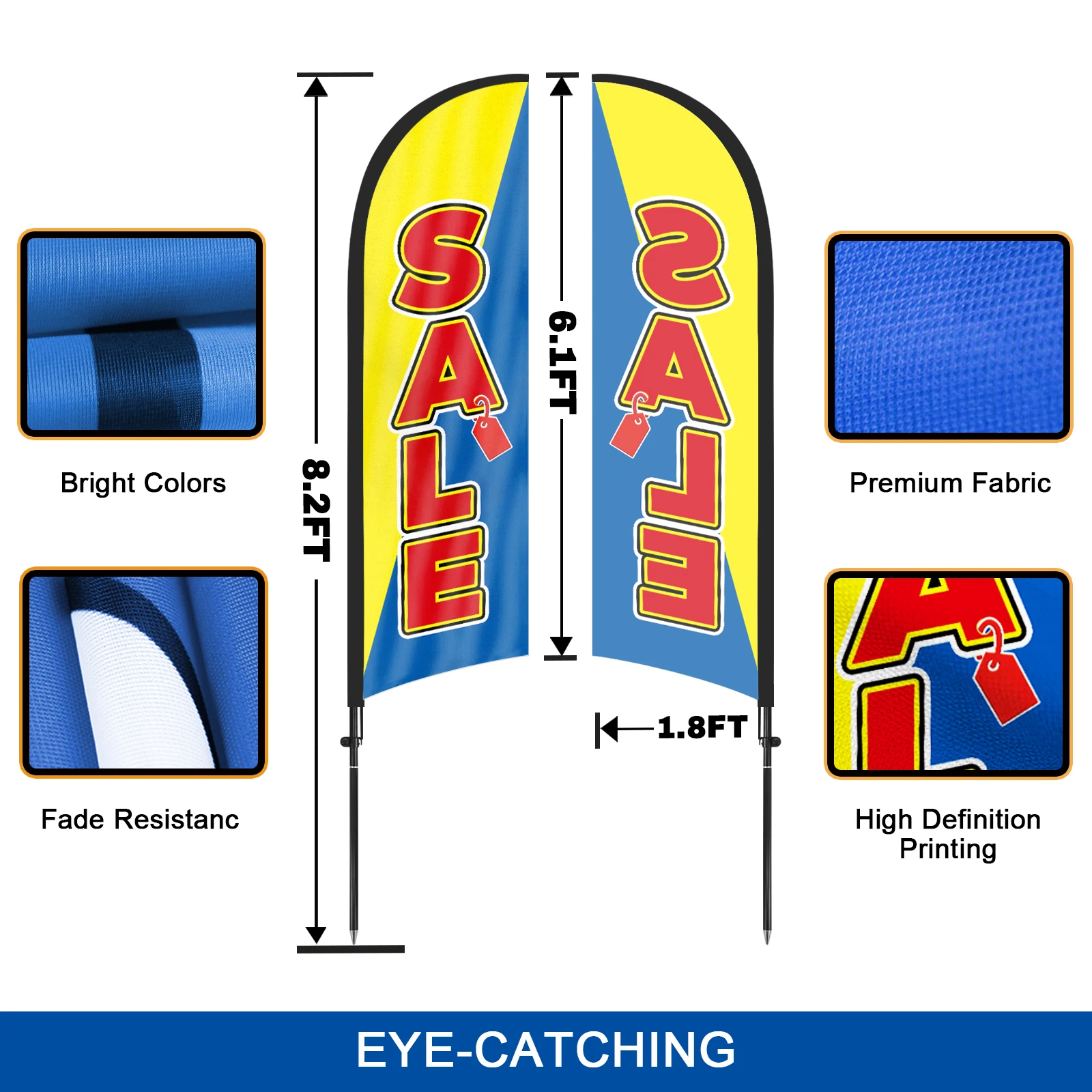 FSFLAG 1 шт. 280 см распродажа флаг с перьями флагштоком рекламный наружный баннер