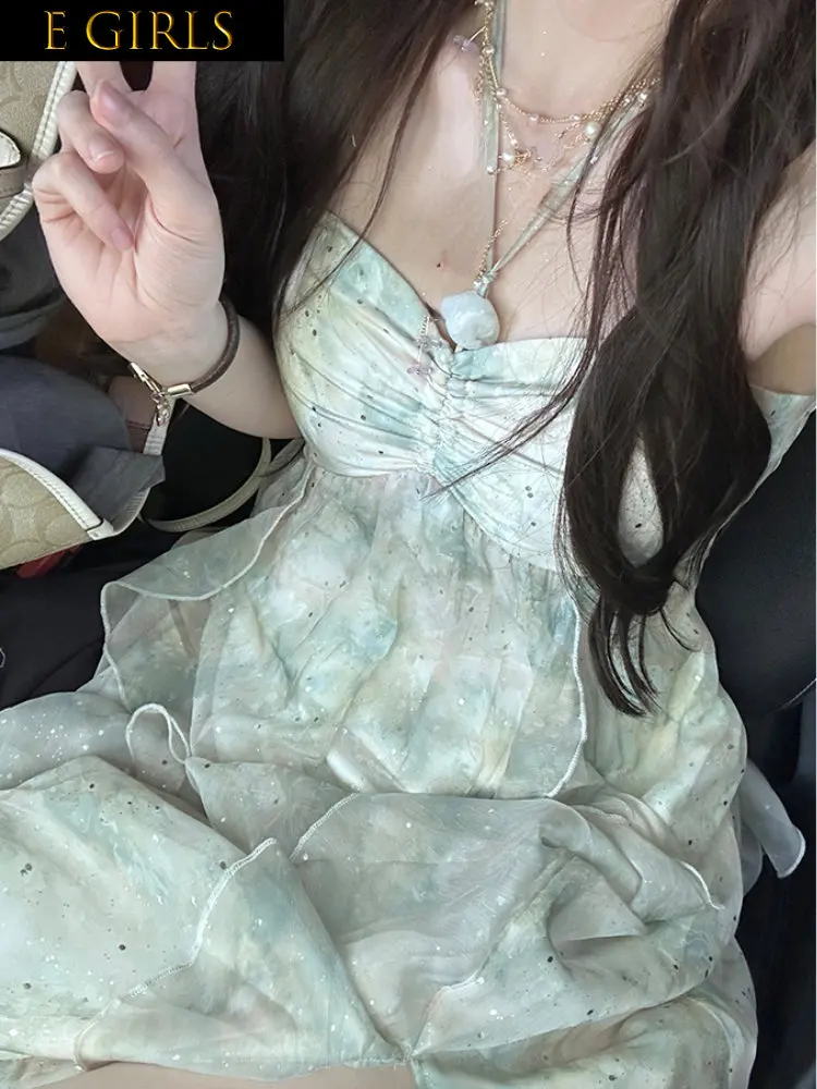 

Elegant Party Dresses For Women 20232023 Summer Chiffon French Elegant Midi Dress Women Beach Style Sexy Strap Dress Party Casua