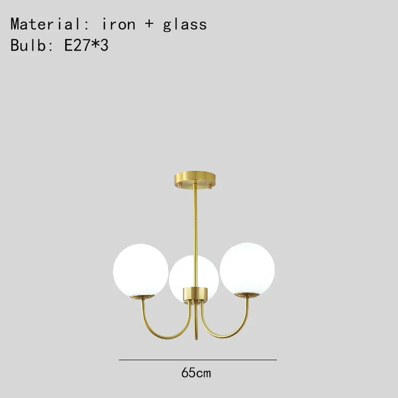 

Художественные люстры из белого стекла, подвеска для гостиной, лампа E27, Прямая поставка, лампа для спальни, столовой, черный, золотой металл