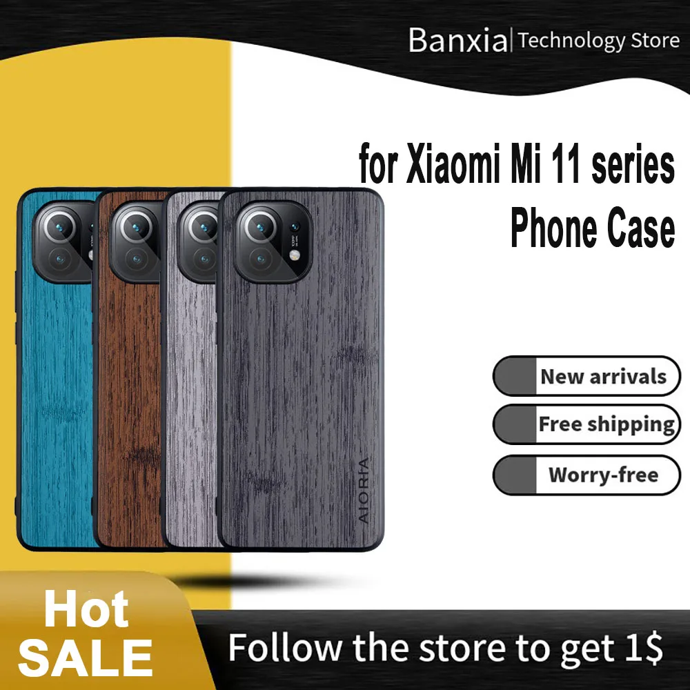 

NEW Phone Case for Xiaomi Mi 11 Lite Pro Ultra 5G NE Bamboo Wood Pattern PU Leather Cover for Xiaomi Mi 11T Pro Case Phone Cover