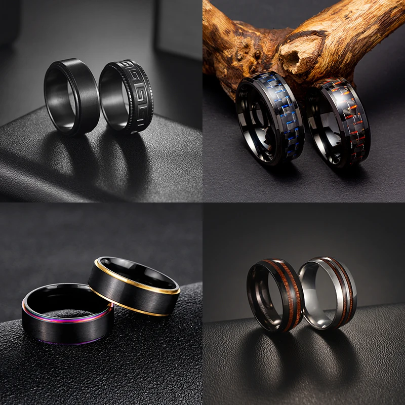 Мужское и женское кольцо из нержавеющей стали, гладкое кольцо 8 мм, ювелирное изделие на годовщину, 2023