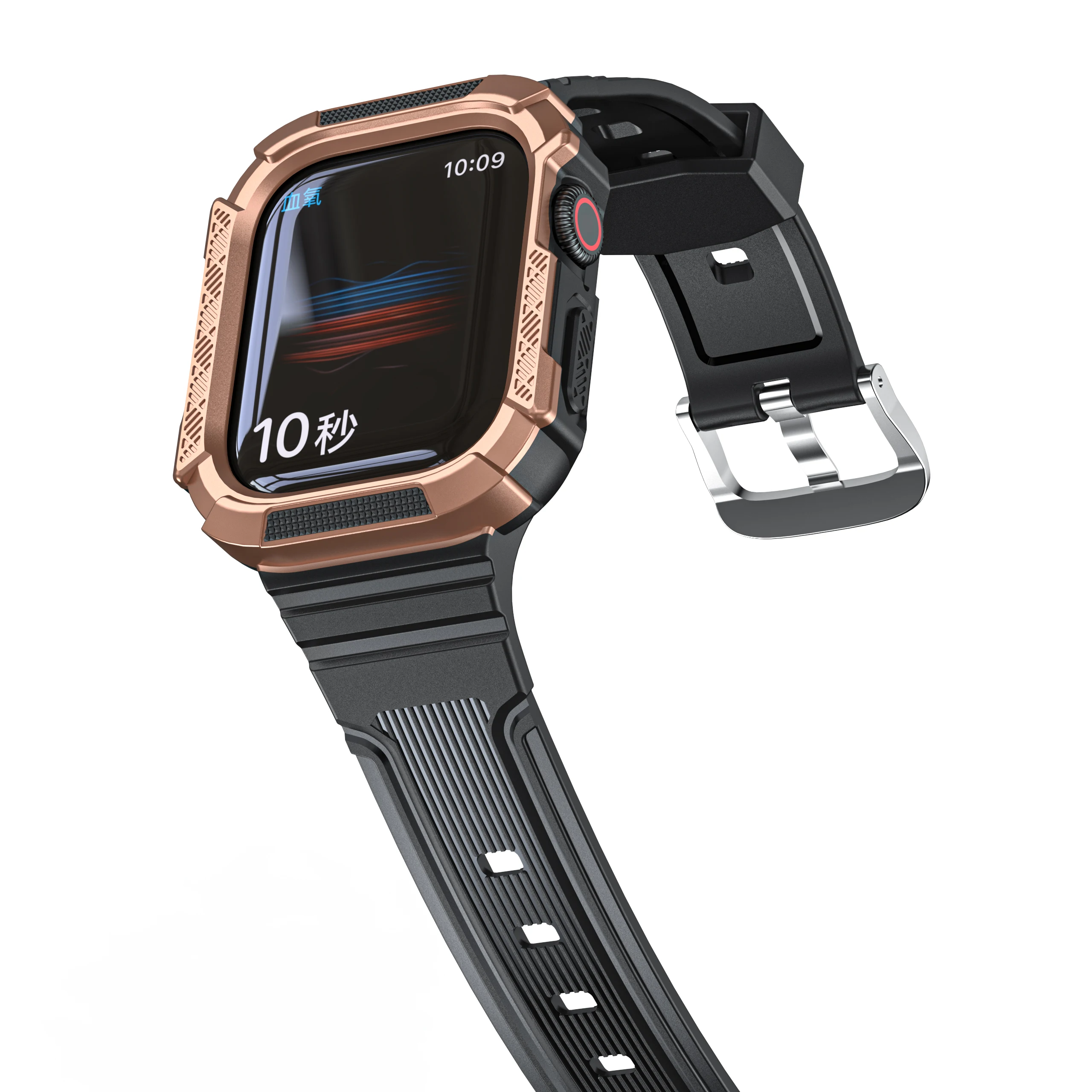 Фото Силиконовый ремешок + чехол для Apple Watch Band 8 7 45 мм 41 мм, браслет, чехол для часов iWatch Series 6 5 4 3 SE 44 мм 42 мм 40 мм 38 мм №5