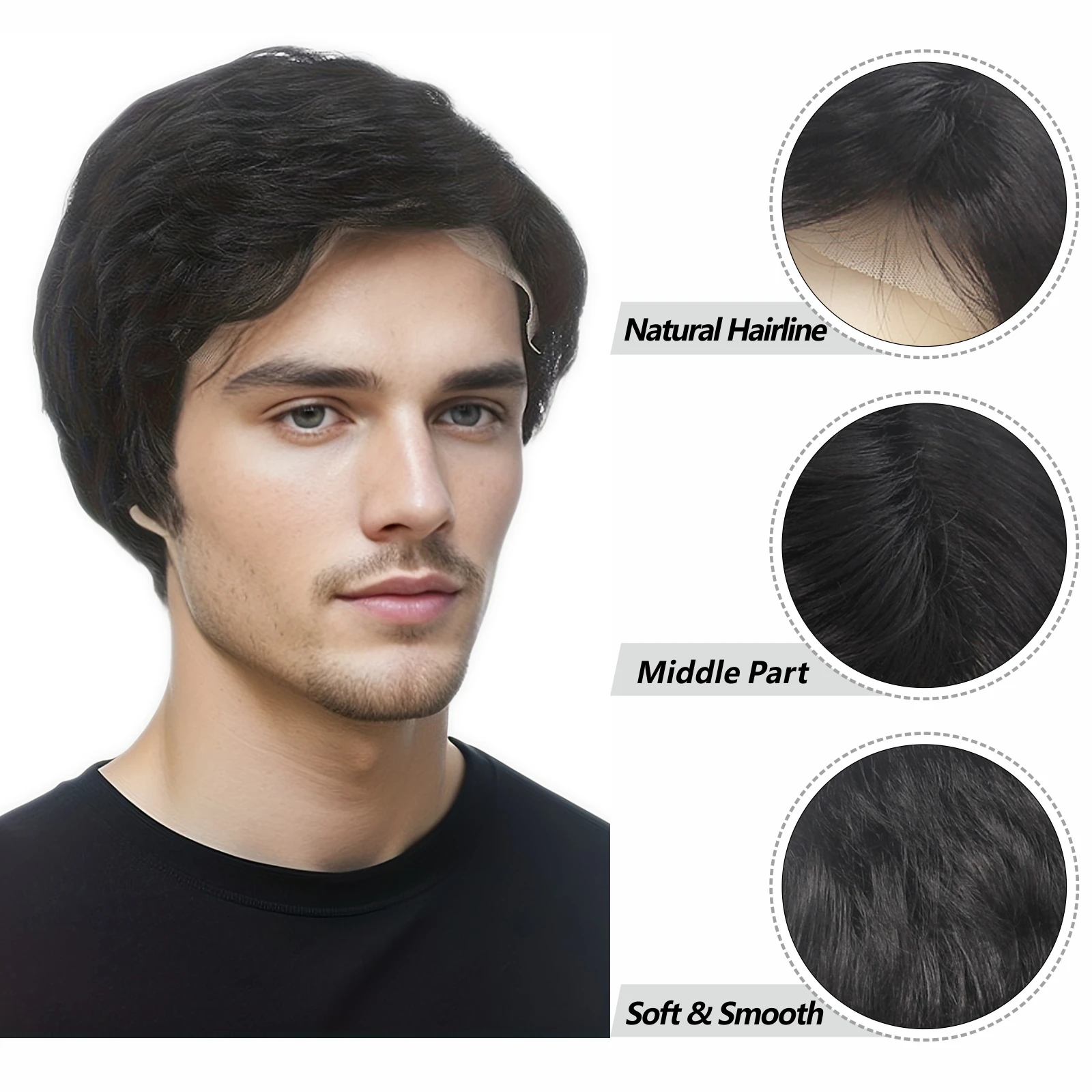 Черный синтетический парик R REEWES FASHION HAIR с кружевом